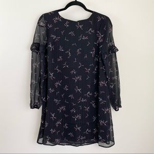BB Dakota black floral shift dress XS
